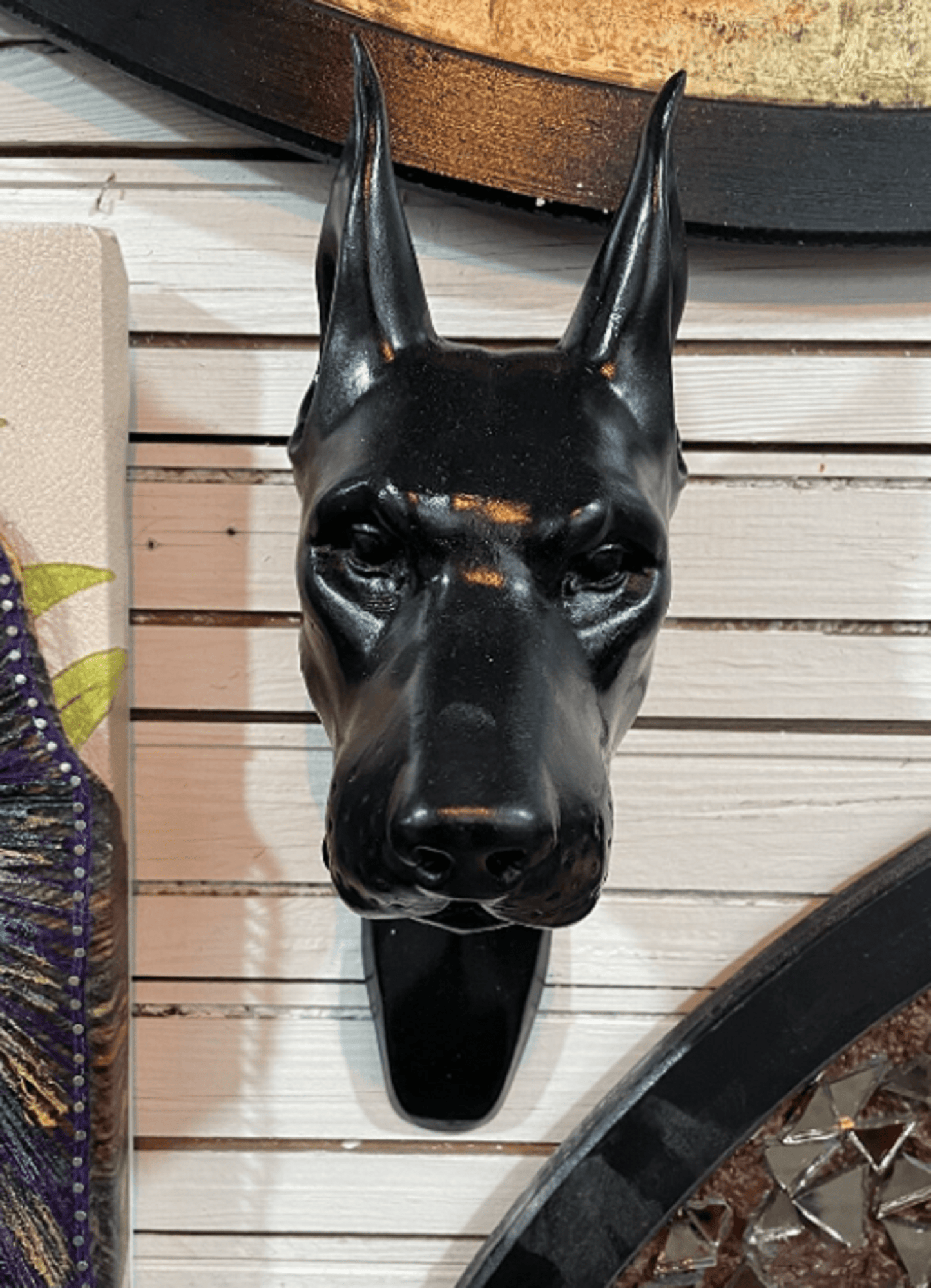 Doberman Head Wall Sculpture, 29 cm / 11.4"