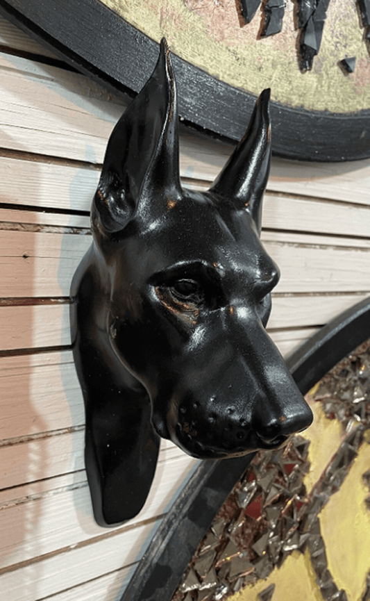 Doberman Head Wall Sculpture, 29 cm / 11.4"