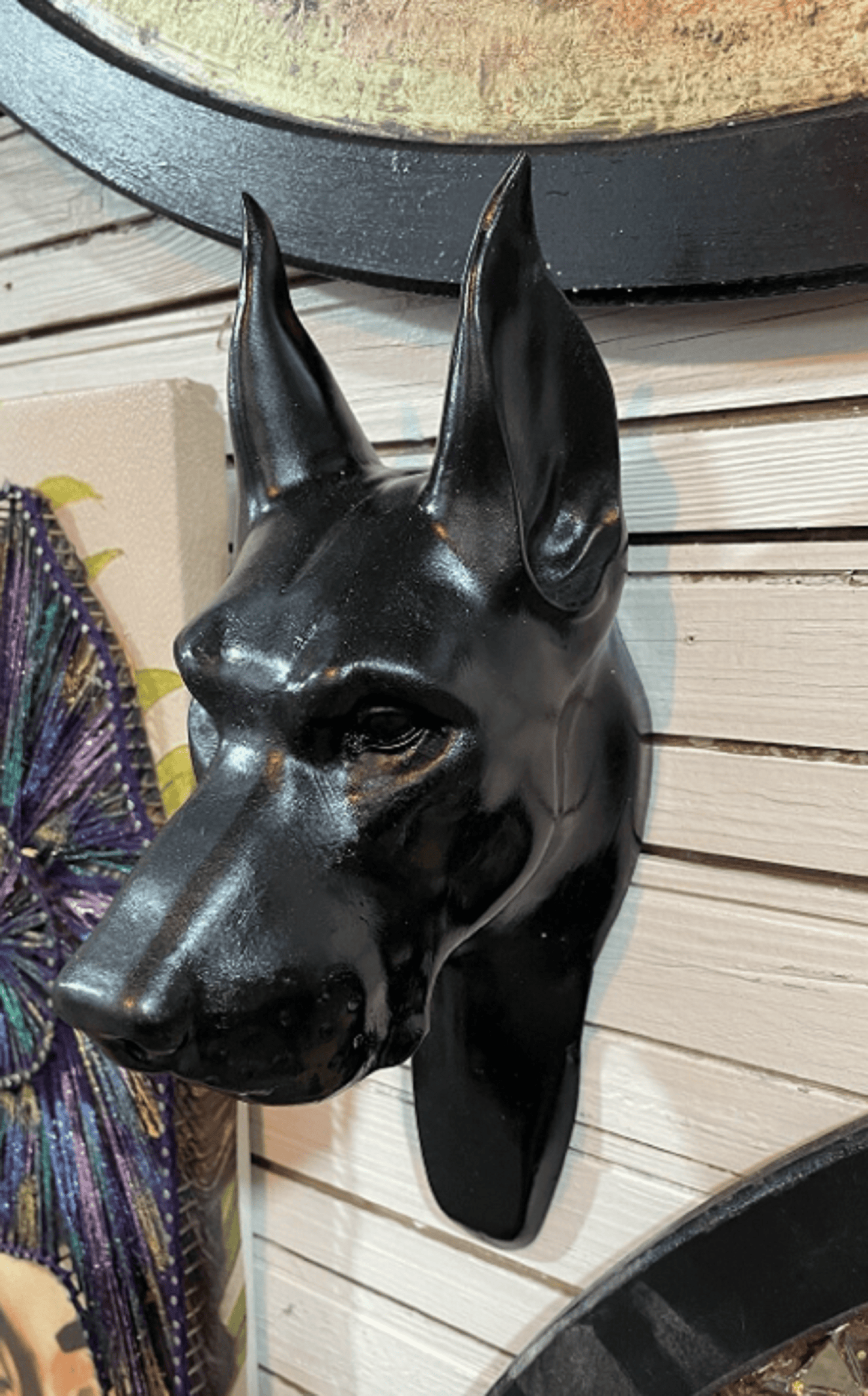 Doberman Head Wall Sculpture, 29 cm / 11.4"
