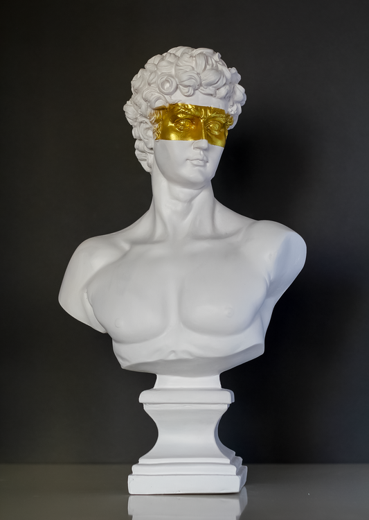 David Gold Mask Bust Statue, 42 cm / 16.5"