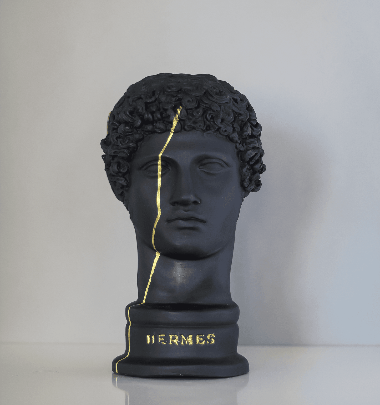 Hermes Gold Strip Bust Statue, 30 cm / 11.8"