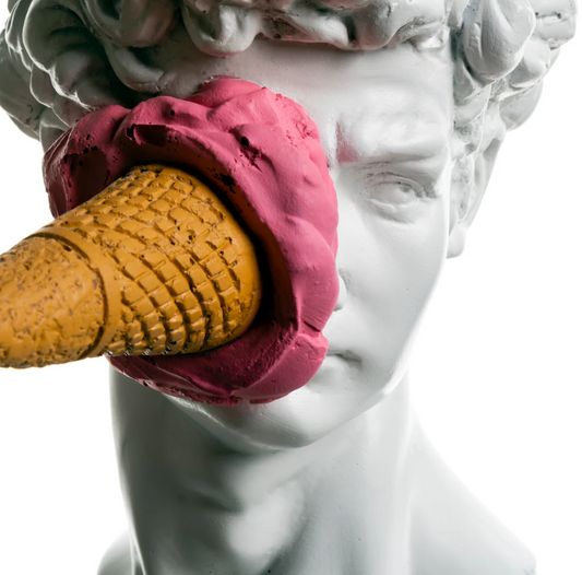 David Icecream Bust Statue, 33 cm / 13", Pop Art Sculpture