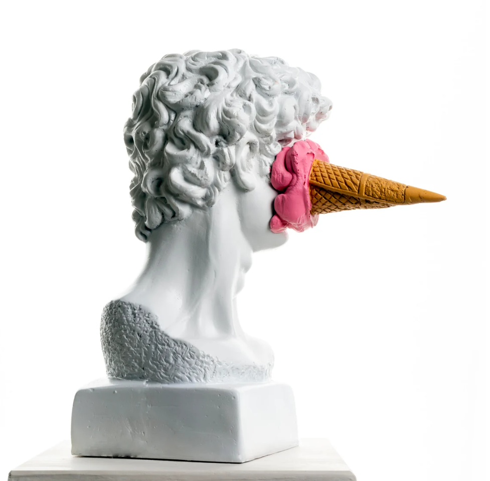 David Icecream Bust Statue, 33 cm / 13", Pop Art Sculpture