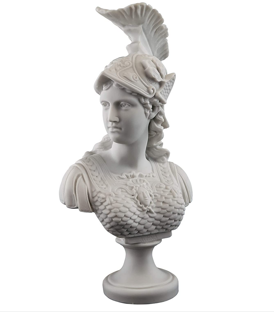 Athena Bust Statue - Goddess of War, 33 cm / 13"