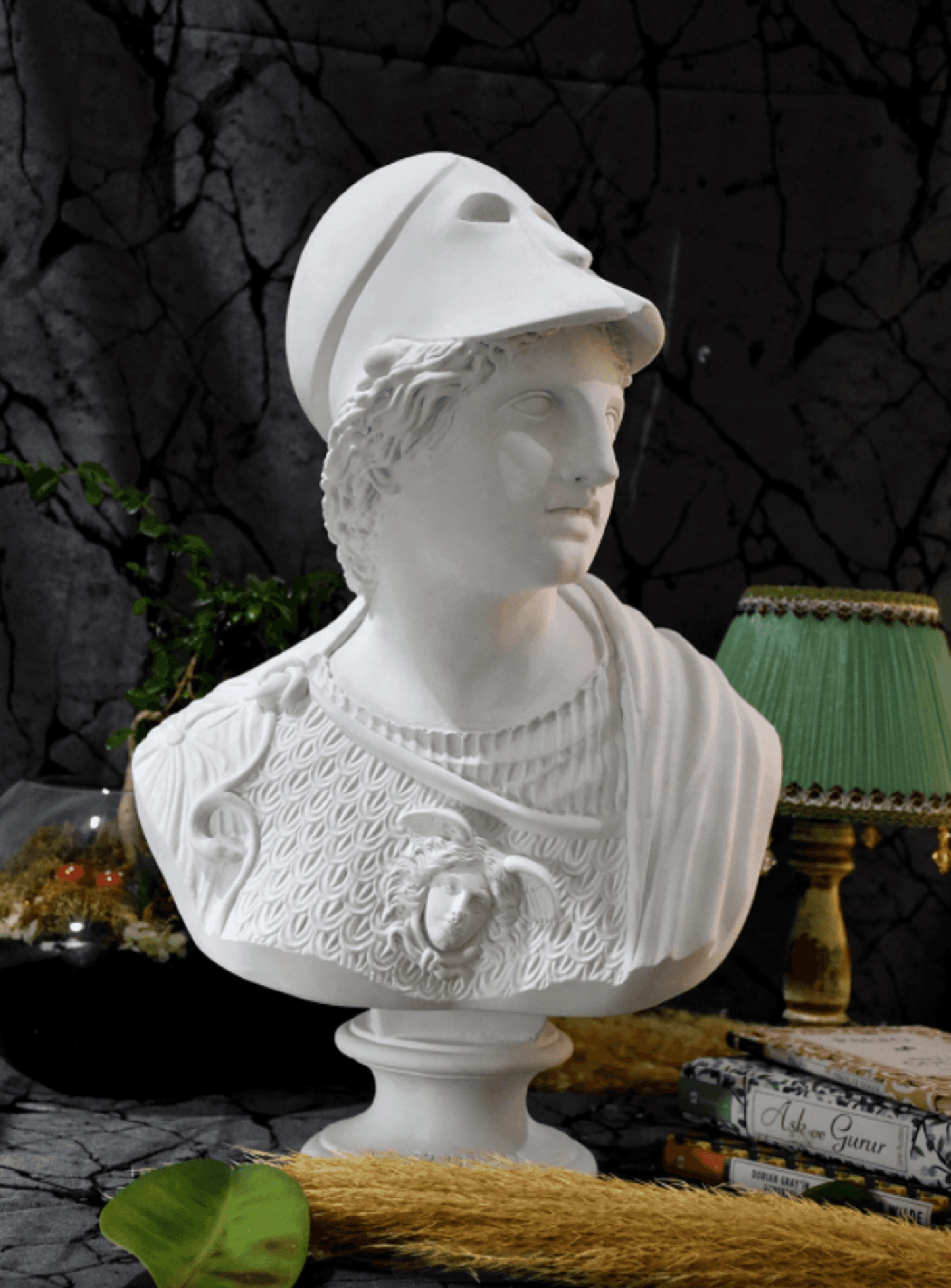 Athena Bust Statue - Goddess of War, 56 cm / 22"