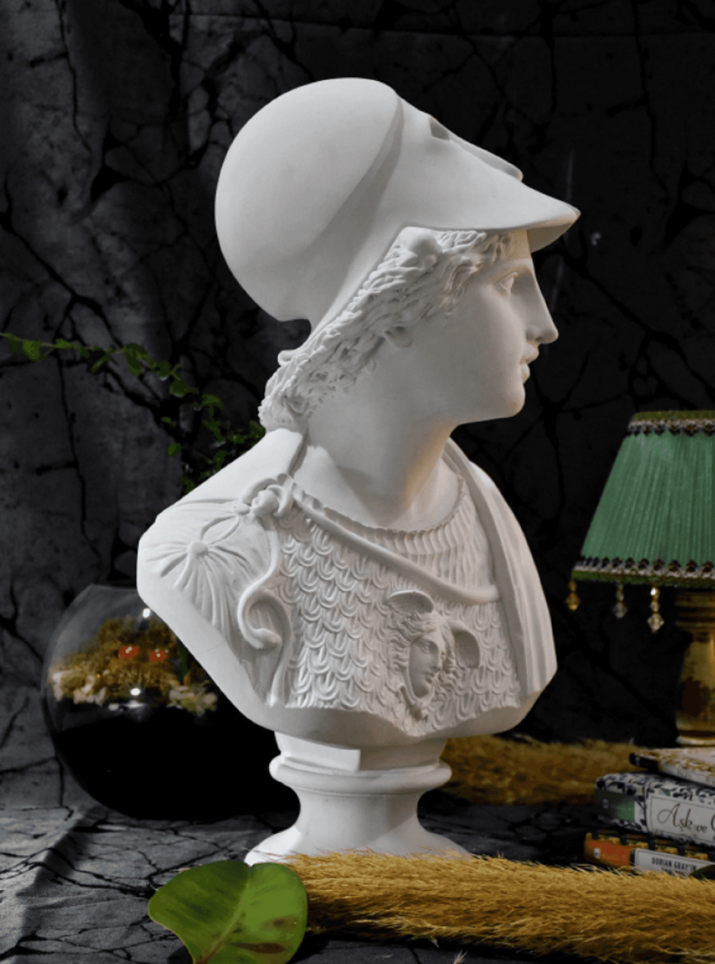 Athena Bust Statue - Goddess of War, 56 cm / 22"