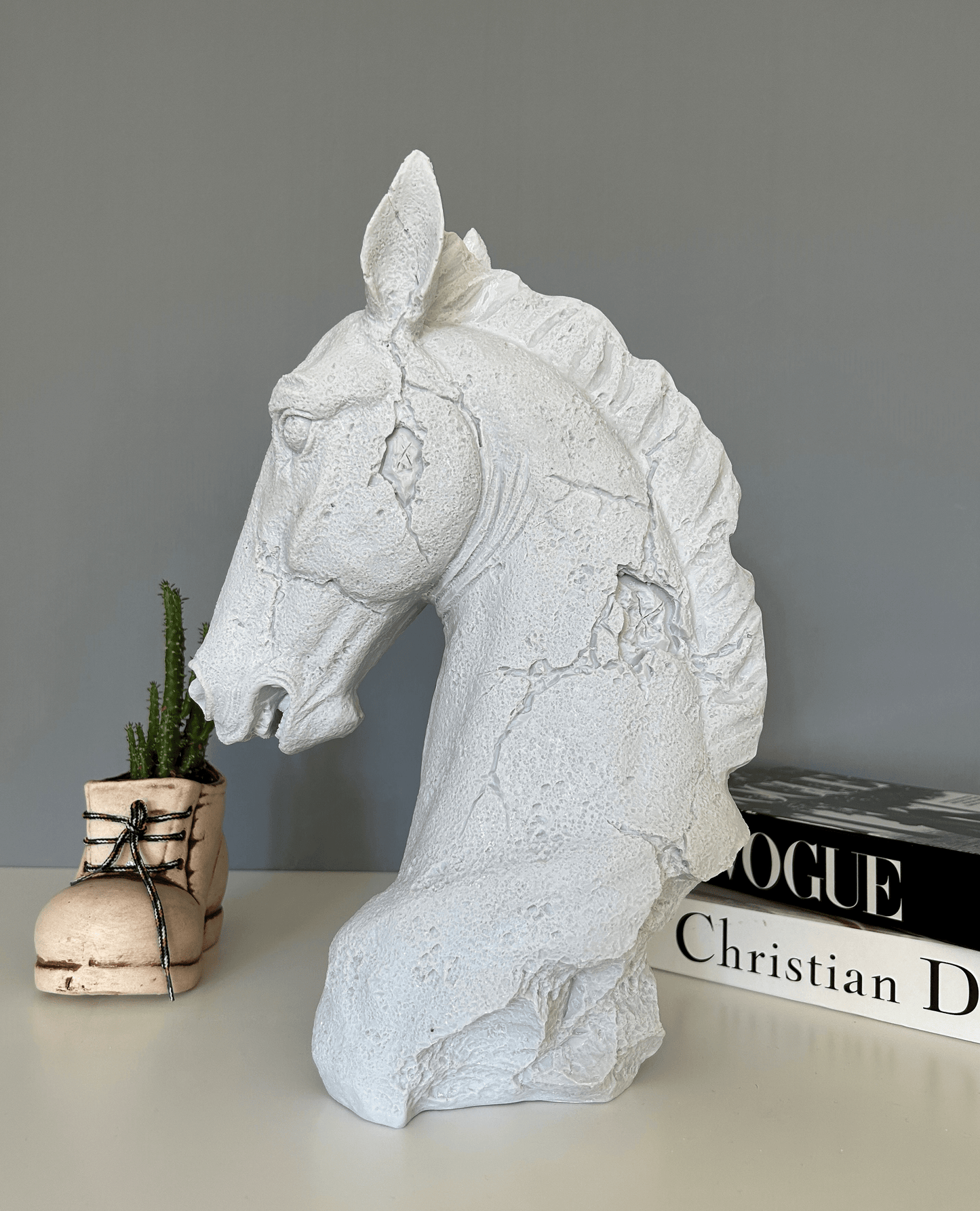 Antique Horse Bust Statue, 38 cm / 15"