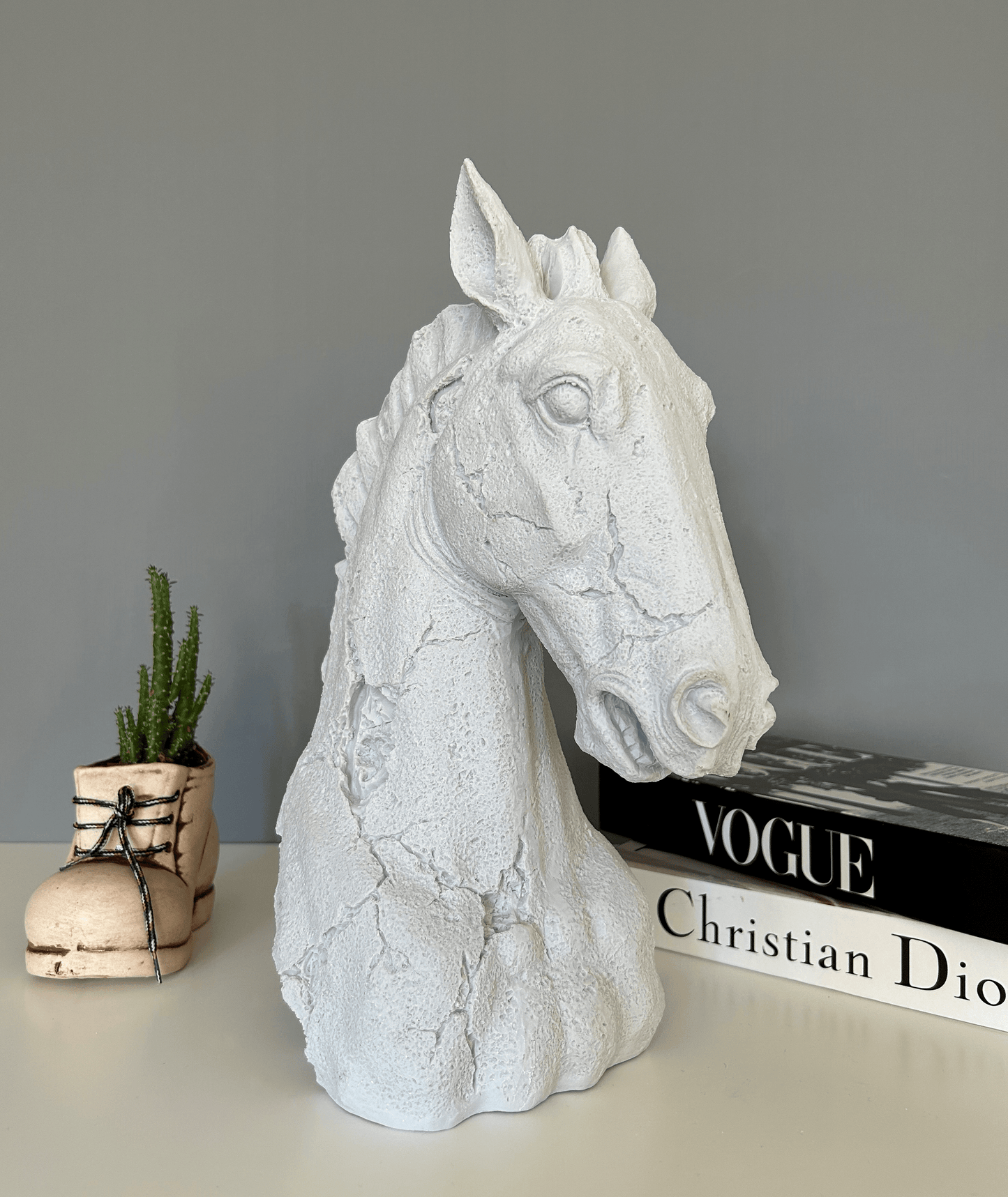 Antique Horse Bust Statue, 38 cm / 15"