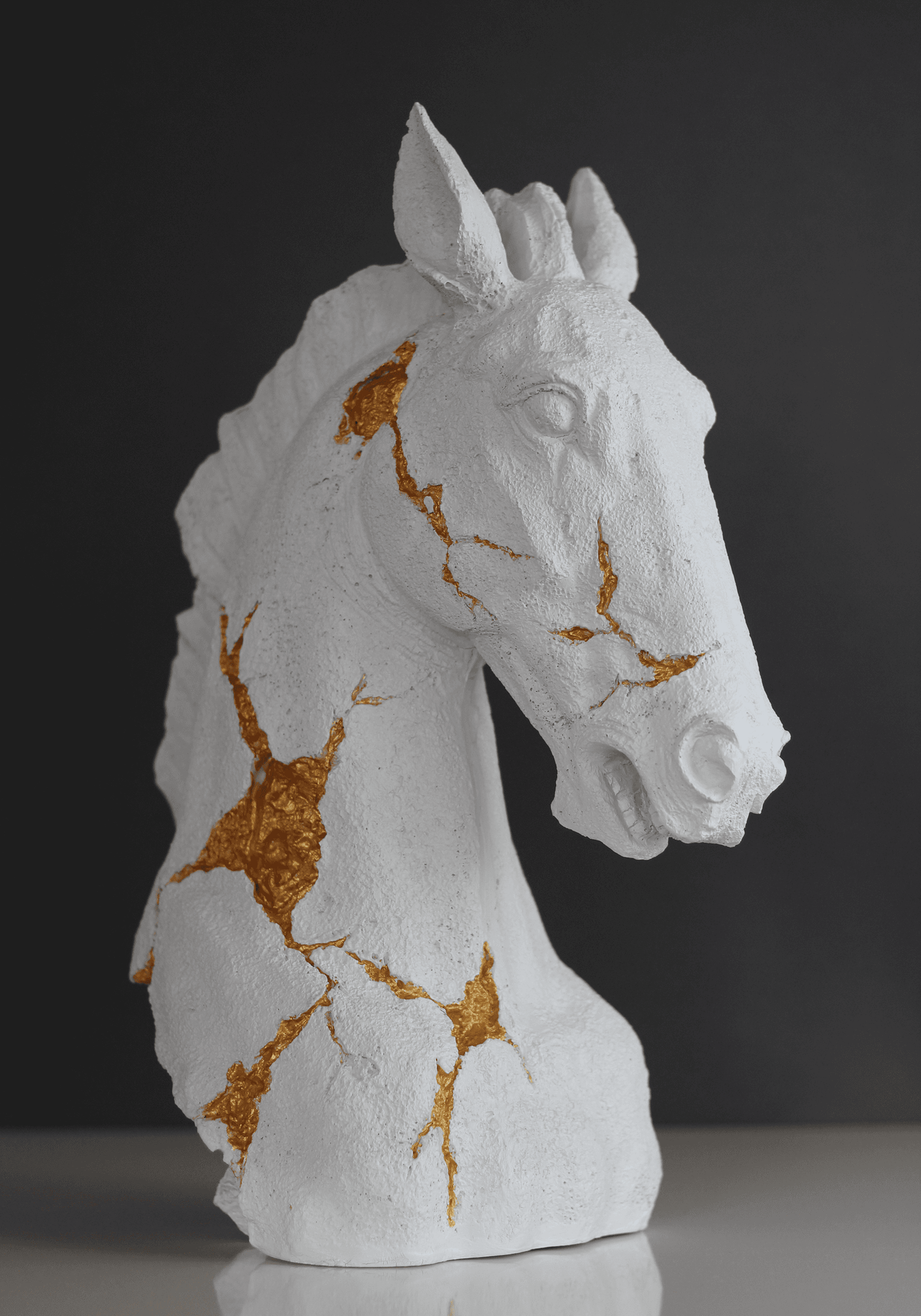 Antique Horse Bust Statue, 38 cm / 15"