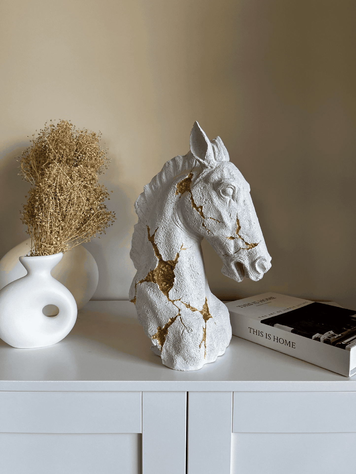 Antique Horse Bust Statue, 38 cm / 15"