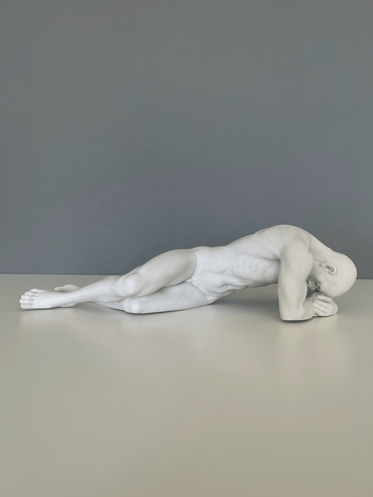 Naked Man Statue, 35 cm / 14", Thinking Man Sculpture