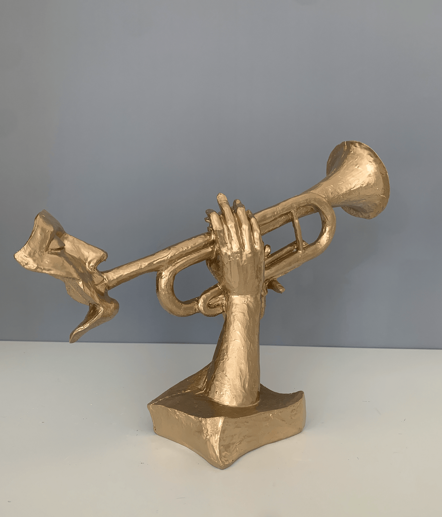 Musician Playing Trumpet Sculpture, 35 cm / 14"