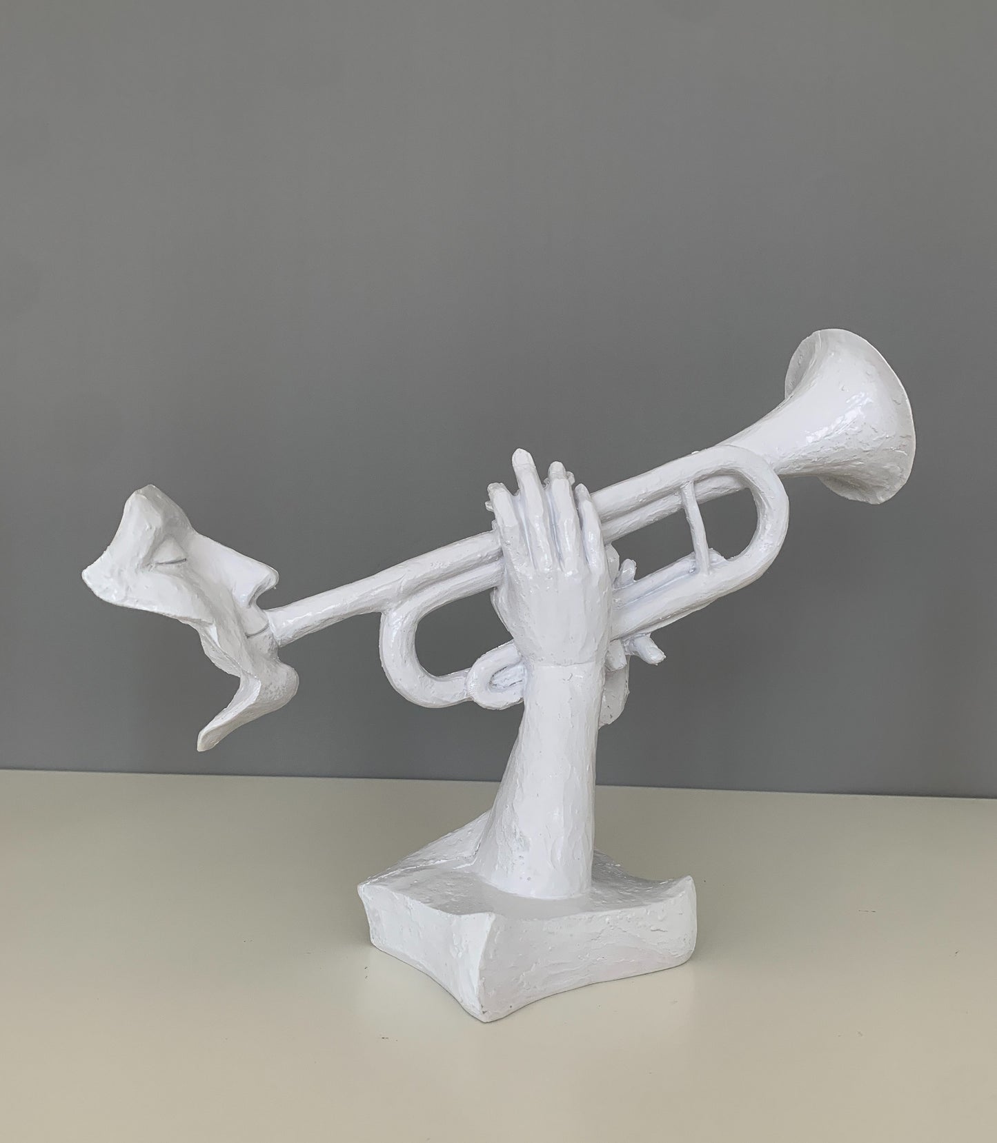 Musician Playing Trumpet Sculpture, 35 cm / 14"