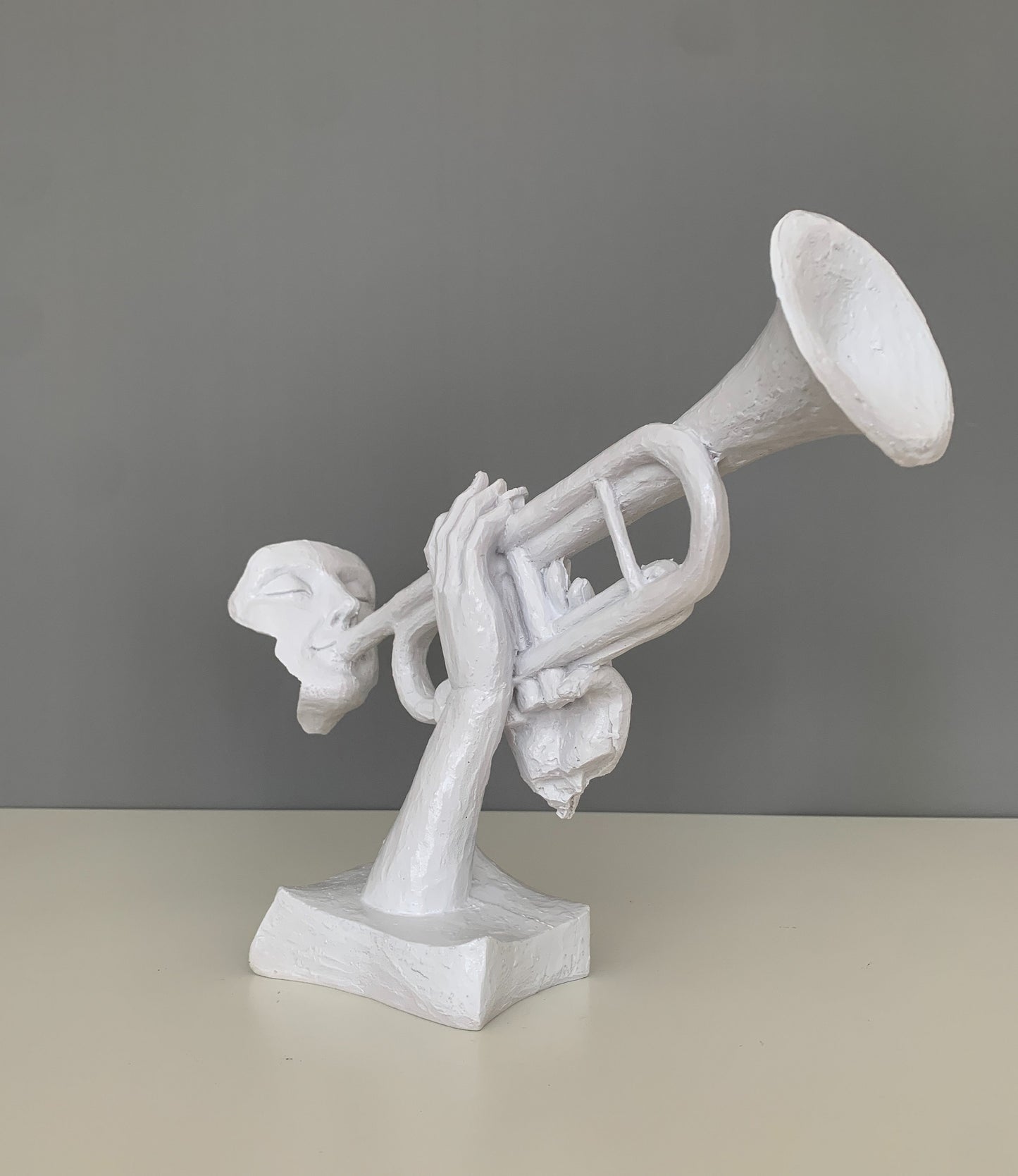 Musician Playing Trumpet Sculpture, 35 cm / 14"