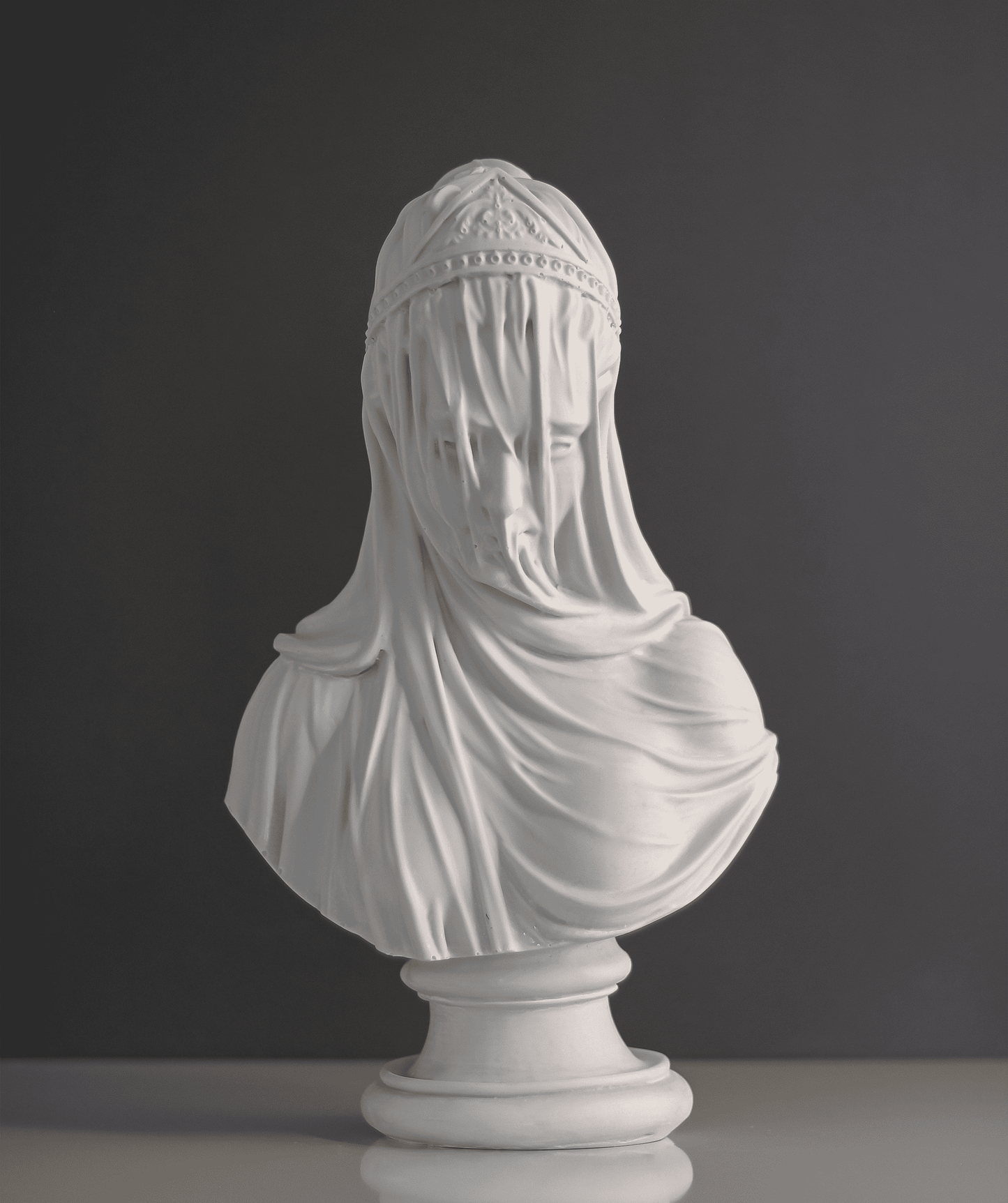 Veiled Lady Bust Statue, 36 cm / 14"