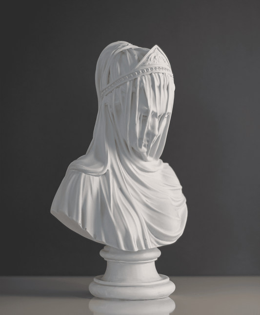 Veiled Lady Bust Statue, 36 cm / 14"