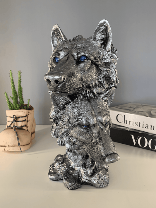 Wolf Family Sculpture, 28 cm / 11"