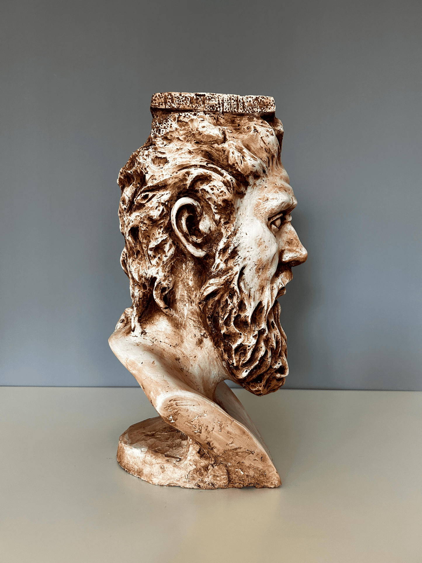 Zeus Column Bust Statue, 41 cm / 16"