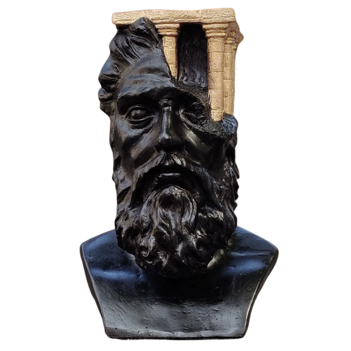 Zeus Column Bust Statue, 41 cm / 16"