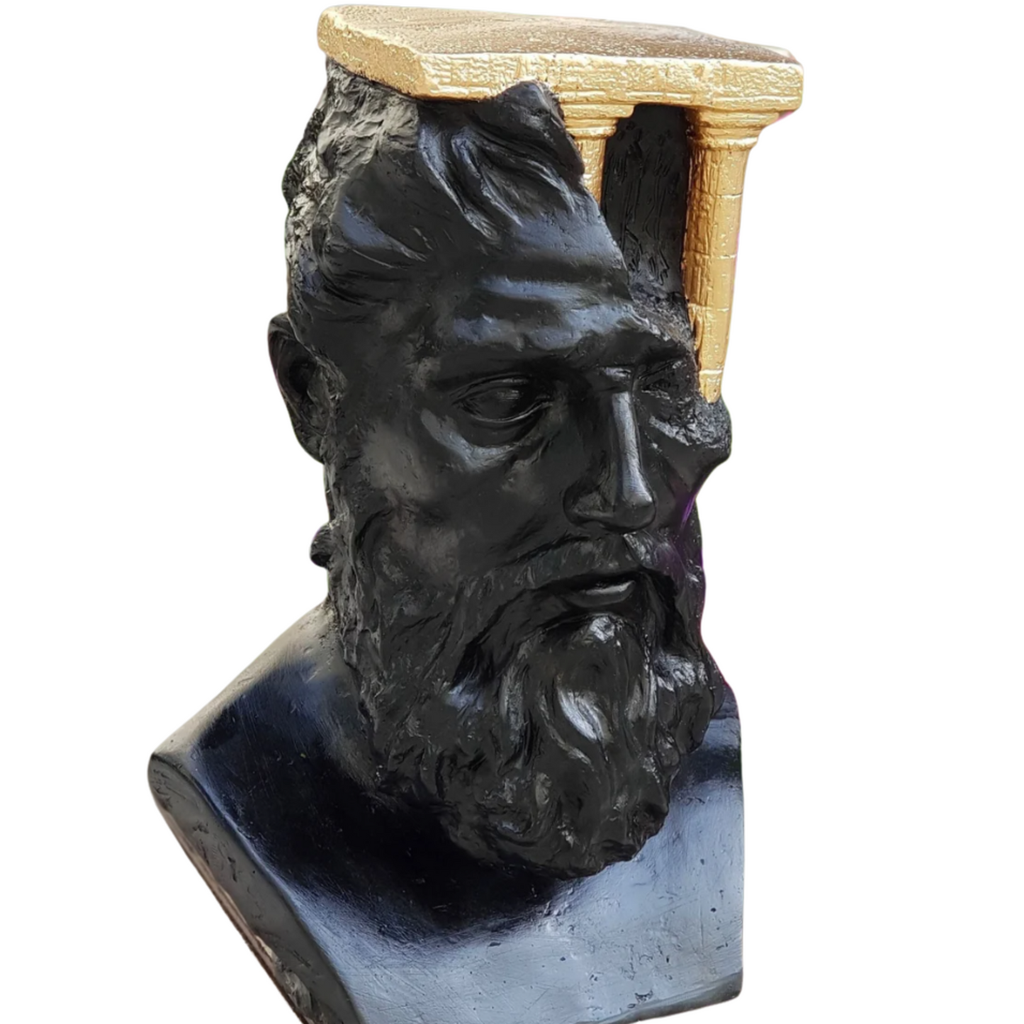 Zeus Column Bust Statue, 41 cm / 16"