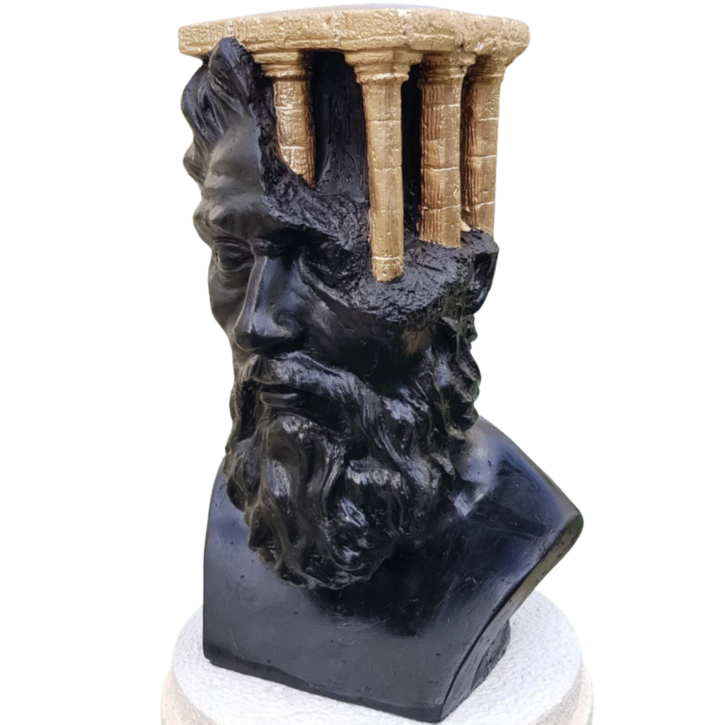 Zeus Column Bust Statue, 41 cm / 16"