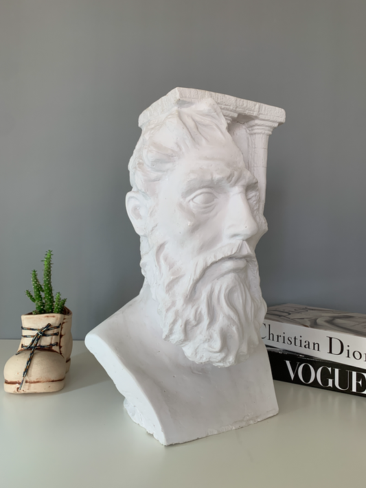 Zeus Column Bust Statue, 41 cm / 16"