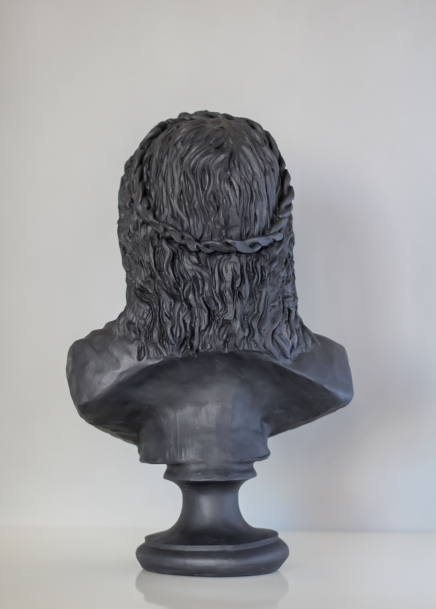 Zeus Black Gold Strip Bust Statue, 38 cm / 15"
